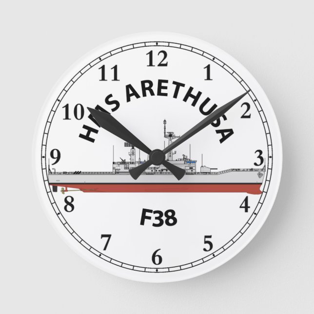 HMS ARETHUSA - F38 - LEANDER ORIG ROUND CLOCK (Front)