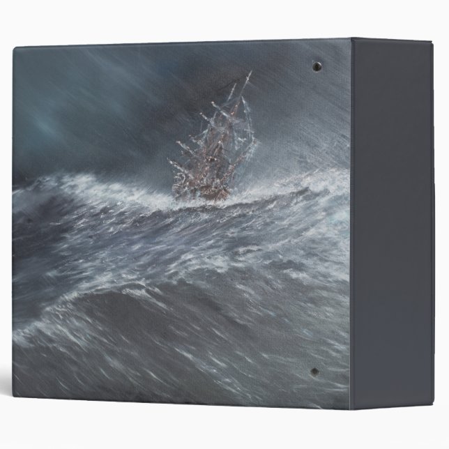 HMS Beagle in a storm off Cape Horn Binder (Back/Spine)