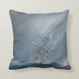 HMS Beagle in Storm off Cape Horn 24th December Throw Pillow