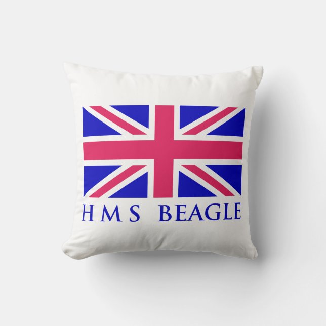 HMS Beagle UK Flag Throw Pillow (Front)