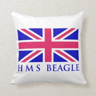 HMS Beagle UK Flag Throw Pillow