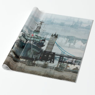 HMS Belfast On The Thames, London England Wrapping Paper