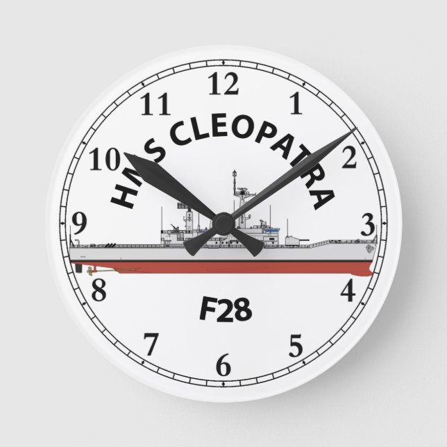 HMS CLEOPATRA - F28 - LEANDER ORIG  ROUND CLOCK (Front)