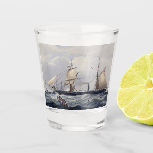 HMS Cyclops Frigate 1839 Shot Glass (Front)