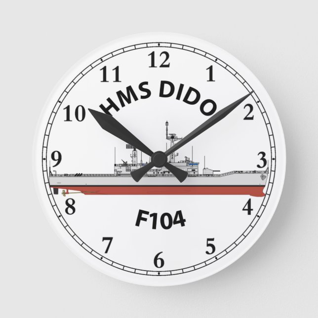 HMS DIDO - F104 - LEANDER ORIG ROUND CLOCK (Front)