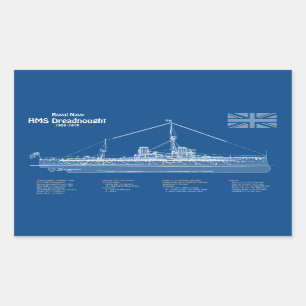 HMS Dreadnought - Ship Blueprint ABD Sticker