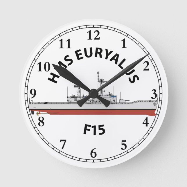 HMS EURYALUS - F15 - LEANDER ORIG  ROUND CLOCK (Front)