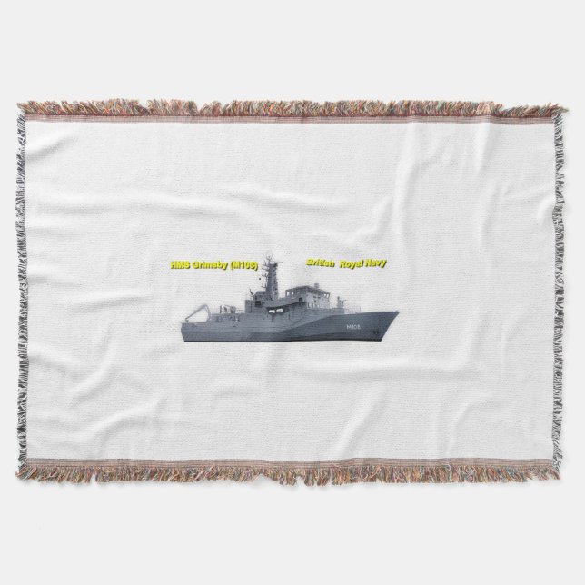 HMS Grimsby (M108) Throw Blanket (Front)