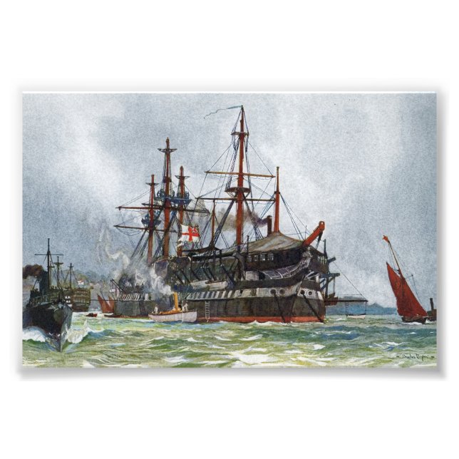 HMS Implacable a 74-gun third-rate ship Photo Print (Front)