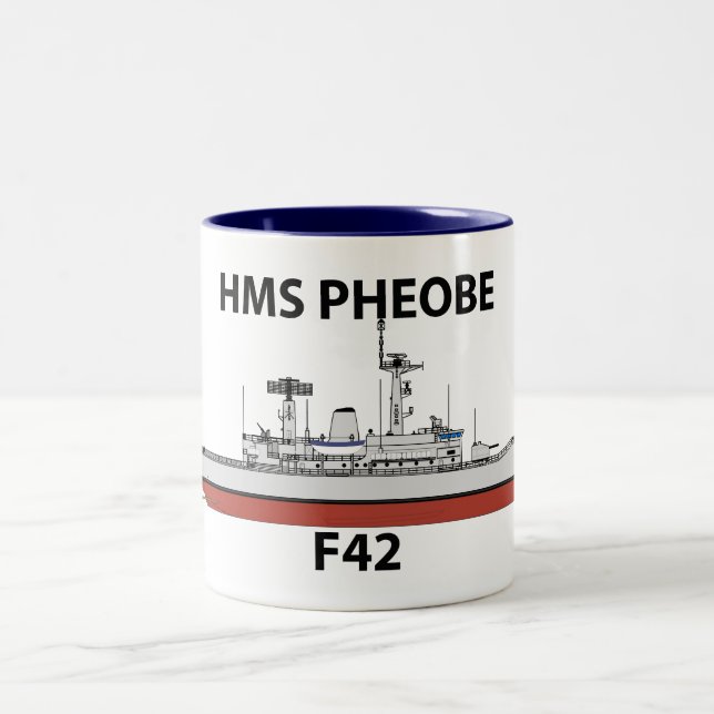 HMS Phoebe, orig config,  Two-Tone Coffee Mug (Center)