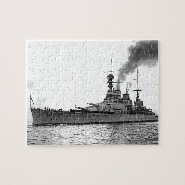HMS Renown - Vintage Nautical Battlecruiser Jigsaw Puzzle (Horizontal)