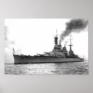 HMS Renown - Vintage Nautical Battlecruiser Poster