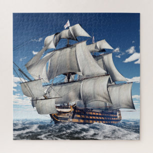 HMS Victory, 3D computer-generated illustration. Jigsaw Puzzle