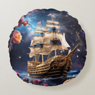 HMS Victory Lord Nelsons Ship Round Pillow