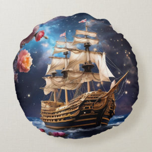 HMS Victory Lord Nelsons Ship Round Pillow