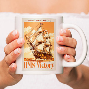 HMS Victory Poster Iconic British Ship of the Line Coffee Mug