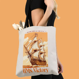HMS Victory Poster Iconic British Ship of the Line Tote Bag