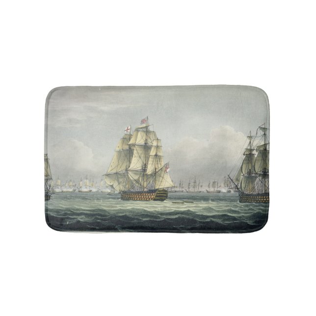 HMS Victory sailing for the French line flanked by Bath Mat (Front)