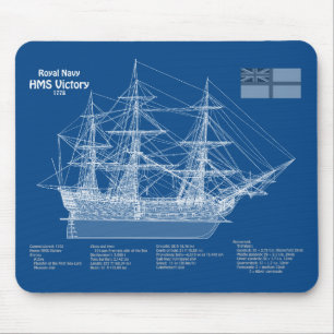 HMS Victory - Ship Blueprint Plans ABD Mouse Pad