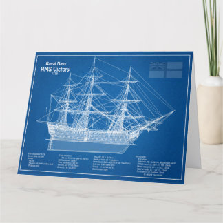 HMS Victory - Ship Blueprint Plans ABD Thank You Card