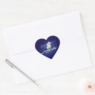 HNY sled Heart Sticker
