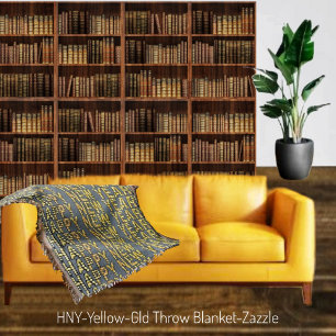 HNY-Yellow-Gld Throw Blanket