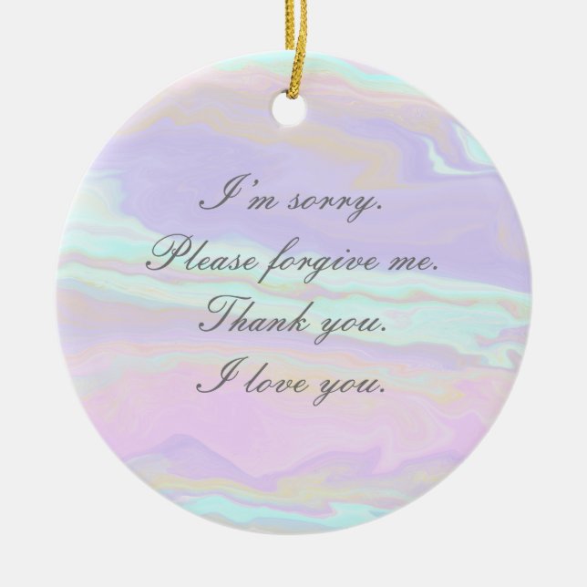 Hoʻoponopono Reflections Ceramic Ornament (Front)