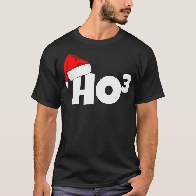 Ho3 Cubed Christmas HoHoHo Math Teacher Funny Gift T-Shirt (Front)