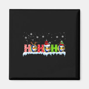Ho3 Funny Xmas Reindeer Santa Elf Volleyball Playe Magnet
