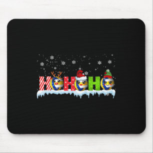 Ho3 Funny Xmas Reindeer Santa Elf Volleyball Playe Mouse Pad