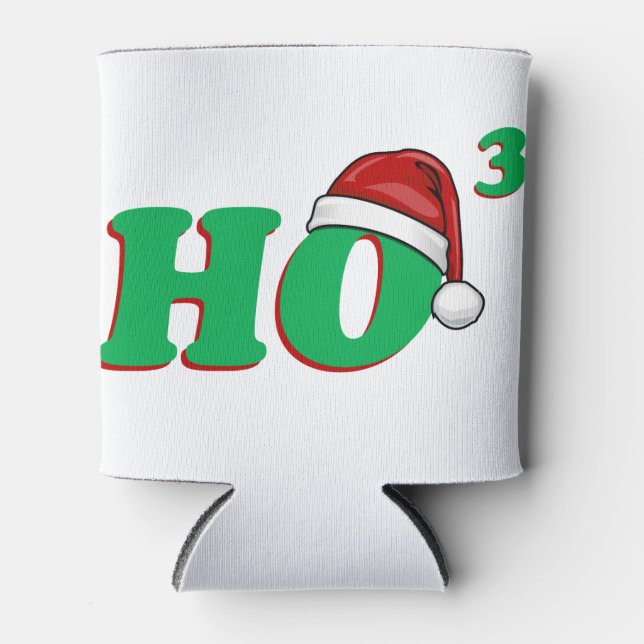 Ho 3 (Cubed) Christmas Humour Can Cooler (Front)
