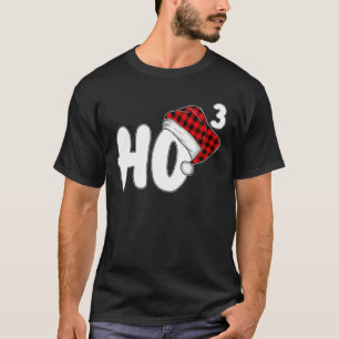 Ho-3 Cubed Santa Red Plaid Claus Christmas Ho-Ho-H T-Shirt