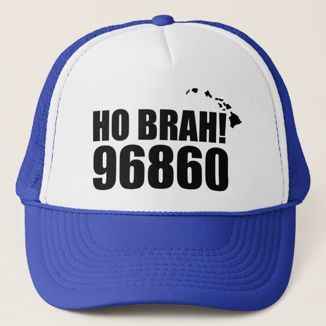 Ho Brah!,Hawaii Zip Code Hat 96860 Pearl Harbour (Front)