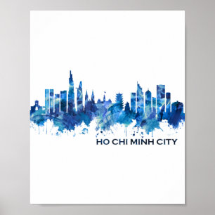 Ho Chi Minh City Vietnam Skyline Blue Poster