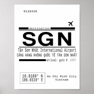 Ho Chi Minh Vietnam Airport Call Letters Poster