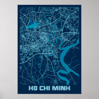 Ho Chi Minh - Vietnam Peace City Map Poster