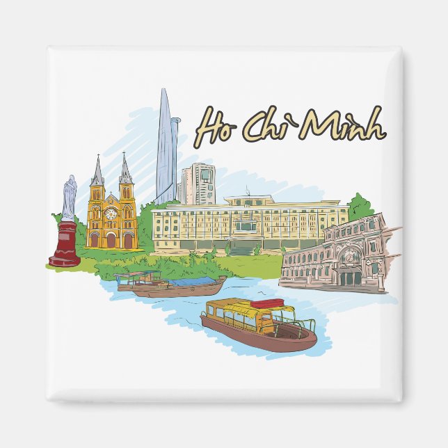 Ho Chi Minh, Vietnam World Famous City Magnet (Front)