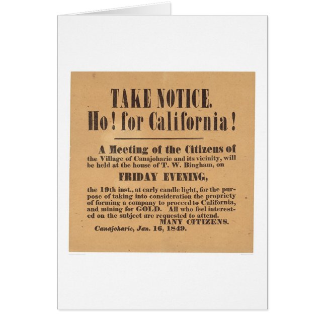 Ho! for California! 1849 (1759A) (Front)