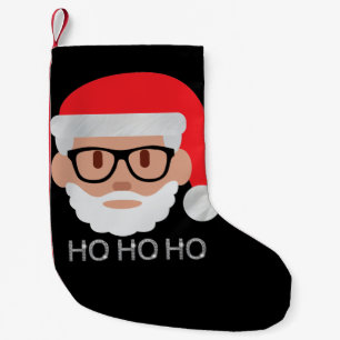 ho hipster santa small christmas stocking
