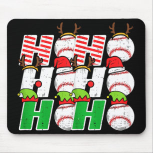 Ho Ho Baseball Elf Candy Cane Funny Christmas Srt  Mouse Pad