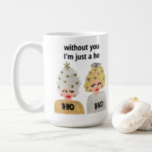 Ho Ho Christmas Ladies Mug - Gold and Silver