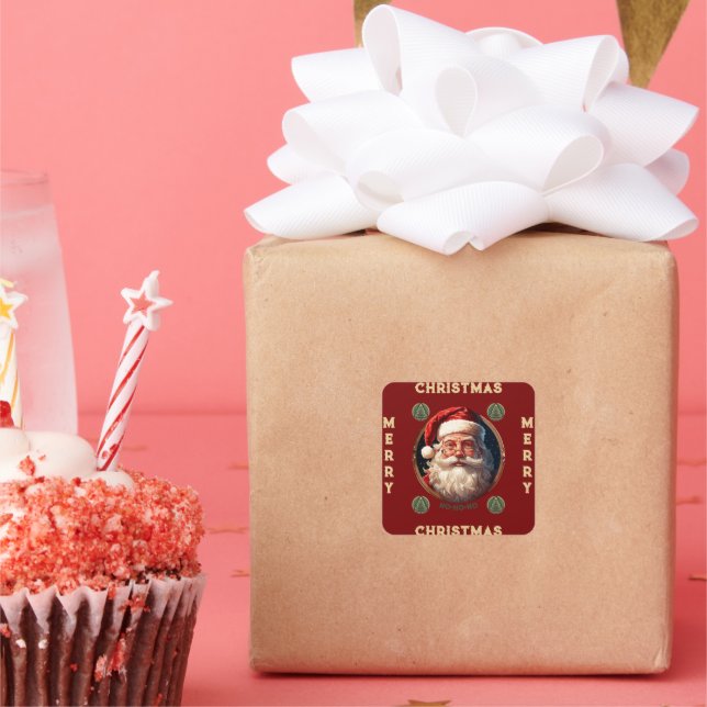 Ho Ho Happiness Square Sticker (Party)