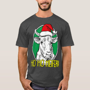 Ho Ho Heifer Christmas Cute Cow XMas Pajama Farm F T-Shirt