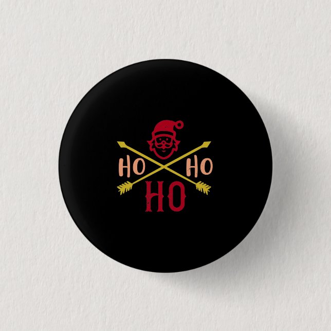Ho Ho Ho 2 1 Inch Round Button (Front)