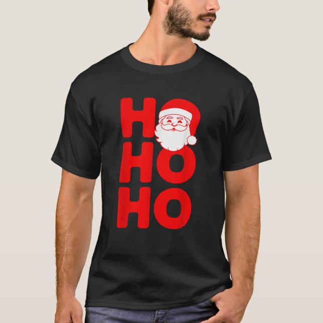 HO HO HO 3 Santa Claus Xmas  T-Shirt (Front)