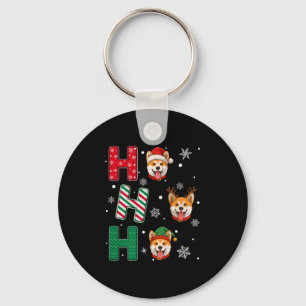 Ho Ho Ho Akita Inu Dog Matching Christmas Santa El Keychain