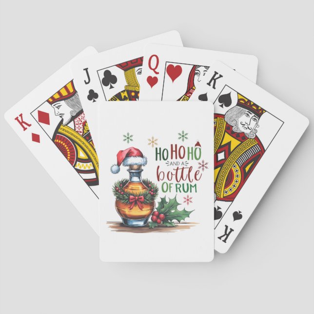 Ho Ho Ho And A Bottle Of Rum Playing Cards (Back)