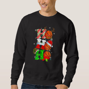 Ho Ho Ho Basketball Christmas Funny Pajama Santa L Sweatshirt