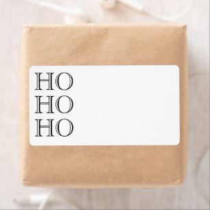 Ho Ho Ho black blank Christmas Return Address
