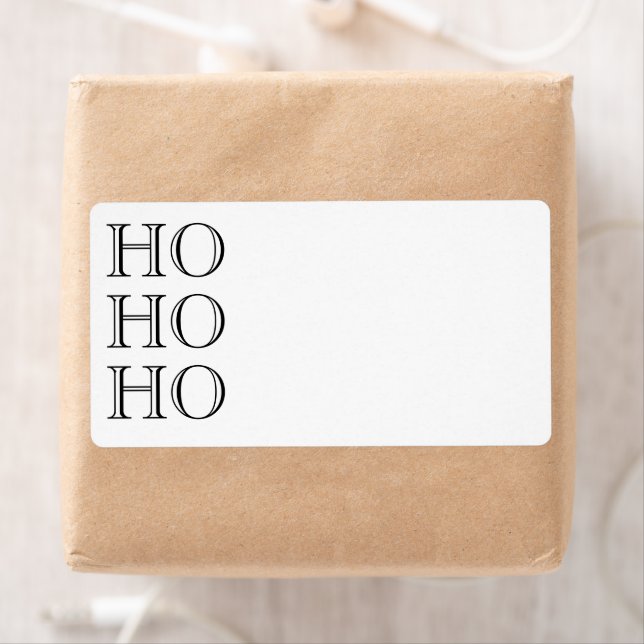 Ho Ho Ho black blank Christmas Return Address (Insitu)